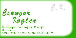 csongor kogler business card